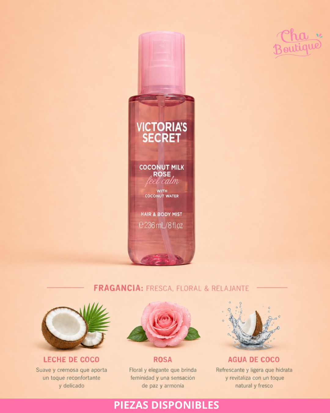 Victoria's Secret Coconut Milk Rose Feel Calm Hair and Body Mist 236ml
